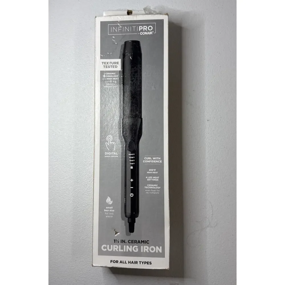 InfinitiPro by CONAIR 1.5” Ceramic Curling Iron Digital CD409 Black